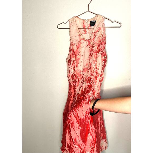 Josie Natori Coral White A-Line Full Skirt w/ pockets Silk Crepe Dress size 4 - Picture 13 of 13